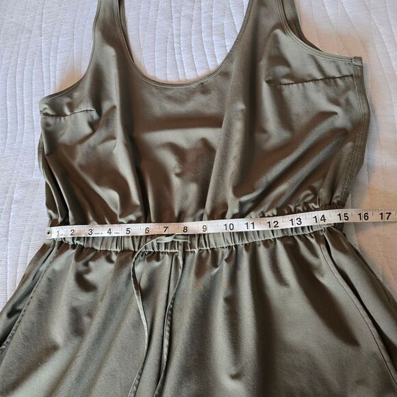 ✈️Ambercrombie And Fitch Traveler Jumpsuit Drawstring Olive Green L Tall - Picture 6 of 13